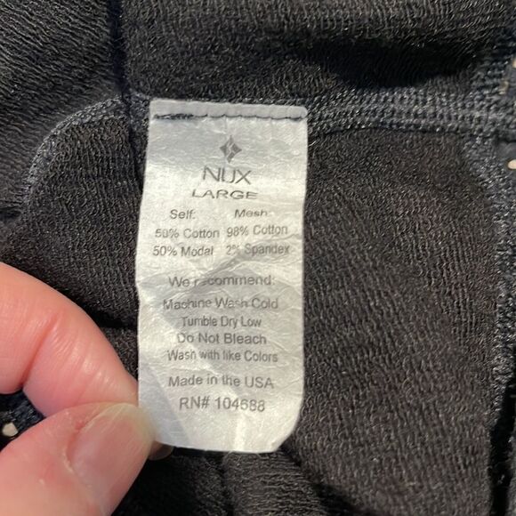 𝅺nux Ricky Black Cowl Neck Perforated Long Sleeve Pullover Sz L - Picture 12 of 14